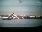 plane in river just after landing it
